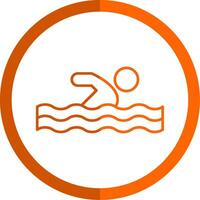 Schwimmen Linie Orange Kreis Symbol vektor