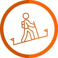 Wandern Linie Orange Kreis Symbol vektor