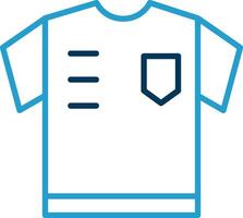 Schiedsrichter Hemd Linie Blau zwei Farbe Symbol vektor