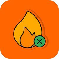 Nein Feuer gefüllt Orange Hintergrund Symbol vektor