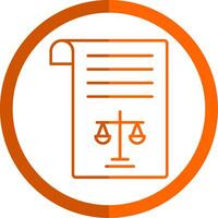 legal dokumentieren Linie Orange Kreis Symbol vektor