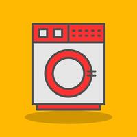 tvättning maskin fylld skugga ikon vektor