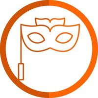 Auge Maske Linie Orange Kreis Symbol vektor