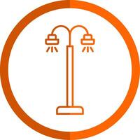 Straße Lampe Linie Orange Kreis Symbol vektor