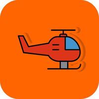 Hubschrauber gefüllt Orange Hintergrund Symbol vektor