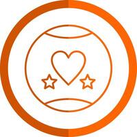 Lieblings Linie Orange Kreis Symbol vektor