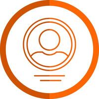 profil linje orange cirkel ikon vektor