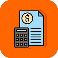 Budget gefüllt Orange Hintergrund Symbol vektor