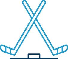 is hockey linje blå två Färg ikon vektor