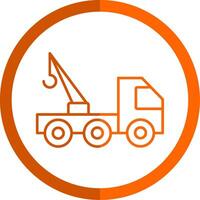 Abschleppen LKW Linie Orange Kreis Symbol vektor