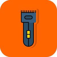elektrisch Rasierapparat gefüllt Orange Hintergrund Symbol vektor
