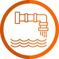 Wasser Verschmutzung Linie Orange Kreis Symbol vektor