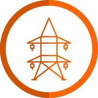 elektrisk torn linje orange cirkel ikon vektor