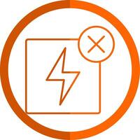 Nein Elektrizität Linie Orange Kreis Symbol vektor