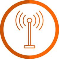 Antenne Linie Orange Kreis Symbol vektor