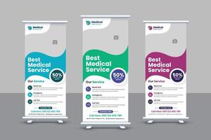 medizinische Roll-Up-Banner-Vorlage vektor