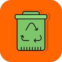 Recycling gefüllt Orange Hintergrund Symbol vektor