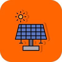 sol- panel fylld orange bakgrund ikon vektor