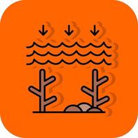 Ozean Säure gefüllt Orange Hintergrund Symbol vektor