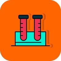 Prüfung Röhren gefüllt Orange Hintergrund Symbol vektor