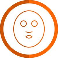 Gesichts- Maske Linie Orange Kreis Symbol vektor