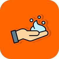 Schaum Hand gefüllt Orange Hintergrund Symbol vektor