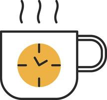 Kaffee Zeit gehäutet gefüllt Symbol vektor