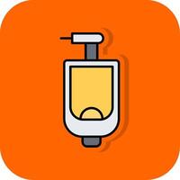urinoar fylld orange bakgrund ikon vektor