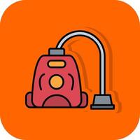 Vakuum rengöringsmedel fylld orange bakgrund ikon vektor