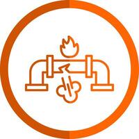 Gas Leck Linie Orange Kreis Symbol vektor