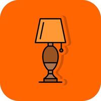 Tabelle Lampe gefüllt Orange Hintergrund Symbol vektor