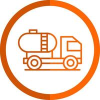 Tanker Linie Orange Kreis Symbol vektor