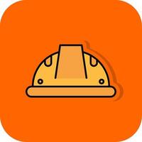 Konstruktion Helm gefüllt Orange Hintergrund Symbol vektor