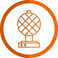 Waffel Eisen Linie Orange Kreis Symbol vektor