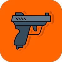 pistol fylld orange bakgrund ikon vektor