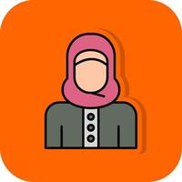 islamisch Frau gefüllt Orange Hintergrund Symbol vektor