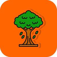 Baum gefüllt Orange Hintergrund Symbol vektor