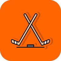 is hockey fylld orange bakgrund ikon vektor