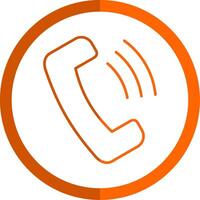 Telefon Anruf Linie Orange Kreis Symbol vektor