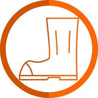 Stiefel Linie Orange Kreis Symbol vektor