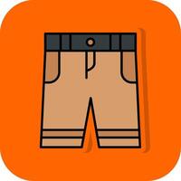 shorts fylld orange bakgrund ikon vektor