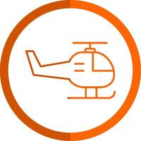 Hubschrauber Linie Orange Kreis Symbol vektor