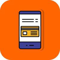 kort betalning fylld orange bakgrund ikon vektor