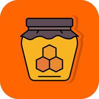 honung fylld orange bakgrund ikon vektor