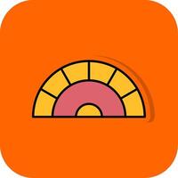 Winkelmesser gefüllt Orange Hintergrund Symbol vektor