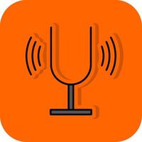 Tuning Gabel gefüllt Orange Hintergrund Symbol vektor