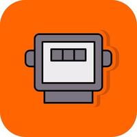 elektrisch Meter gefüllt Orange Hintergrund Symbol vektor