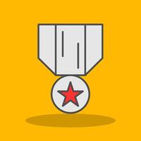 medalj av hedra fylld skugga ikon vektor
