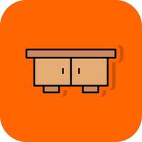 TV tabell fylld orange bakgrund ikon vektor