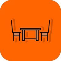Essen Tabelle gefüllt Orange Hintergrund Symbol vektor